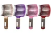 Filles cheveux cuir chevelu Massage peigne brosse à cheveux poils Nylon femmes humide bouclé démêlant brosse pour Salon de coiffure outils de coiffure Detangli9082074