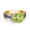 Bagues de cluster Coupe ronde 8 8mm Vert Peridot Bague Or Pour Femmes Tendance Femme Bijoux Pierre De Naissance Luxe Designer Cadeau De Haute Qualité