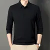 Men's Polos 8 Colors!2024 POLO Sweatshirt Plush Waffle Solid Casual Warm Long Sleeve T-shirt