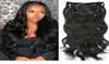 Klipp i 100 mänskliga hår för svarta kvinnor Extensions Body Wave Clip Ins Natural Black Color 7 Pieces and 120g Set Remy Brasilian Hai1974528