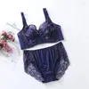 Soutien-gorge Ensembles Style d'été Mince Lingeries Sexy Femmes Plus Taille 110EFGH Grandes Tasses Dentelle Fleur Slips Sous-Vêtements Pour Femmes Costumes