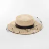 Berretti 202408-HH5159 Ins Summer Light Manuale Naturale Sisal Tessuto Dot Mesh Lady Fedora Cap Donna Cappello per il tempo libero