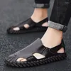 Weiche Sandalen ZOCI Summer Mens Beach Roman Shoes A1 Slip On Hollow Out Atmungsaktive Flats Soft