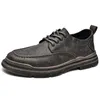 Ny Pu Matte Leather Casual Shoes Men Black Broy Grey Blue Busniess Shoes Trainers Sports Sport