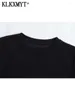 Kvinnors tröjor 2024 med strass tröjor asymmetriska stickade tunna tröja kvinnor långärmad topp kvinnlig höstkvinna
