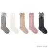 Детские носки, новые летние детские сетчатые носки для девочек с бантиками, дышащие мягкие детские хлопковые носки до колена, испанские детские длинные носки для малышей, От 0 до 6 лет
