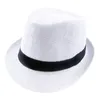 Chapeaux à bord avare été chapeau de paille solide pour femmes et hommes plage Fedoras décontracté Panama soleil Jazz casquettes 6 couleurs 60cm1272b