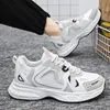 Men Running Shoes Comfort Breathable Wear-Resistant Lace-Up White Grey Black Shoes Mens Trainers Sports Sneakers Size 39-44