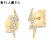 Stud Earrings DPLAOPA 925 Sterling Silver DOUBLE LIGHTNING BOLT EARRING CZ Women Luxury Fine Jewelry 2024 Rock Punk Jewels Clips