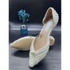 2024 SACORA Kvinnor Sandaler Sacaria Luxury Designer Pearl Elegant Bridal Wedding Dress Shoes Platform Heels Pärlor Läder Womens Sandal med låda storlek 35-42