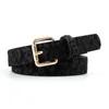 Belts Women's Fashion Light Luxury Belt Leopard Pattern Horse Mane Rose Gold Metal Buckle Pu Style