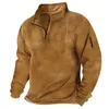 Hoodies masculinos cor sólida solto casual moda gola meio zip moletom sem capuz para roupas masculinas ropa hombre