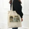 Shopping Bags Harajuku Commuter Canvas Bag Fun Casual Cartoon Print Kawaii Women's Large Capacity Ulzzang Cute Should