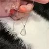 Mini Buddha Necklace Small Pink Crystal Maitreya Jewelry Chinese Style Amulet Clear Quartz Stone Charm Buddhist 240202