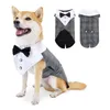 Hundkläder Tuxedo Suit och Bandana Set Dogs Wedding Party BLID SHIRT Formell klädsel