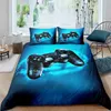 Beddengoedsets Tienerjongens Gamer-dekbedovertrek Queen/King SizeJongens Gamepad Trooster CoverZwart ic Retro Gaming Polyester Dekbedovertrek