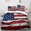 Set di biancheria da letto Set di biancheria da letto con bandiera americana Set copripiumino da 3 pezzi Copripiumino a tema bandiera patriota abbinato a 2 custodie Full/Queen/King Size