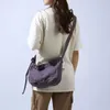 Taille Taschen japanischen Stil einfarbig einfache gewaschene Leinwand Tasche Damen College Student Vintage Messenger Mode Schulter Messe