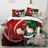 Sängkläder sätter nya My Hero Academia Anime Däcke Cover Set med Covers Polyester Teens Kids Bedbling Set Full Queen King Size Bed Linne