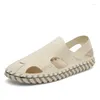 Sandálias ZOCI Summer Mens Beach Roman Shoes A1 Slip On Hollow Out Respirável Flats Soft