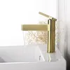 Wastafelkranen Geborsteld Goud Messing Wastafel Kraan Badrandcombinaties Koud En Water Mengkraan Zwart/Goud/Chroom/Rose