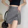 Spódnice Summer Mini Women Office dama All-Match Temperament solidny elegancki elegancki minimalistyczny korean w stylu faldas