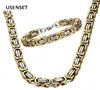 Byzantinische Kette Edelstahl Halskette für Männer Armband Gold Silber Schmuck Geschenke Statement DIY Halsketten 48MM 20204843073