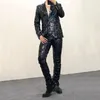 Stage Wear Colorful Mirror Bright Leather Suit For Men's Performance Jackets Customized Nightclub Foreign Trade Clothes Pants