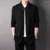 Maglioni da uomo Cardigan lavorato a maglia tinta unita di alta qualità Giacca a vento Business Fashion Classico coreano 2024 Cappotto lungo casual