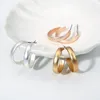 Boucles d'oreilles pendantes en forme de C, cercle ouvert, Simple, tendance coréenne, bijoux féminins, mode circulaire géométrique exagérée, 2024