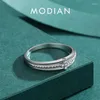 Cluster Ringen MODIAN 925 Sterling Zilver Eenvoudige Geloof Kruis Ring Voor Vrouwen Maat 5 6 7 8 9 Bruiloft engagement Fijne Sieraden