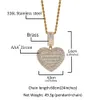 Uwin Custom Big Heart Po pamięć medaliony wisidant Naszyjnik Kształt sześcienny cyrkon męski biżuteria do kropli 240202