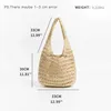 Shoulder Bags Casaul Straw Tote Bag Hollow Women Paper Woven Handbags Bohemian Handmade Summer Beach Large Bali Purses 2023H24217