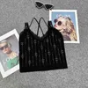 Kvinnors stickor Tees Designer Brand Lace Shoulder Strap Sexig suspenderad tank top för extern bärning av vacker rygg lindade bröstkvinnor kvinnor 1v4r