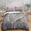 Bedding sets Marble Bedding Set King/Queen SizeGrey Gold Marble Duvet Cover Men Adults Modern Abstract Art Tie Dye Gothic Soft Quilt Cover