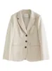 Ziqiao elegante saia branca cremosa terno para mulheres primavera lapela plana blazer jaqueta aline saias femininas 23zq94135 240202