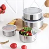 Bols 5 pièces mélange empilable récipient de stockage de cuisson micro-ondable bol de nidification couvercles hermétiques lavable en machine pour auberge de maison