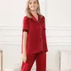 Vêtements de nuit pour femmes 2 pièces Pyjamas en Satin de luxe dames Pyjamas en soie pyjama ensembles grande taille Pijama maison costume vêtements de nuit