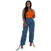 Women's Jeans Fashion Trend 2024 European And American Multi Pocket Large African Workwear Pants