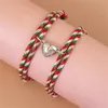 Braccialetti con ciondoli 1 paio di Natale per gli amanti delle coppie Bracciale con ciondolo albero di Natale alce di Babbo Natale Anno 2024 Ornamenti