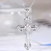 Pendentifs 925 en argent Sterling brillant plein Zircon croix pendentif collier pour femmes hommes Moissanite fête bijoux de mariage cadeau