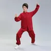 Calças femininas de duas peças chinês tai chi twinset para mulheres top e calça 2 peças terno conjunto budista humor preto estilo break