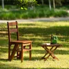 Table pliante en bois robuste avec pieds en métal, idéale pour les barbecues