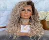 Lace Wigs Human Hair Wig Highlight Ombre Platinum Ash Blonde Long Wavy Front Pre Plucked Brazilian Remy 180Density Bleach Knots4938744