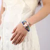 Bracelets de charme Multicolore Perle Bleu Yeux Bracelet Pour Femmes Dames Style Bohème Coquille Naturelle Rose Cristal Mode Fille Bijoux À La Main