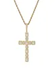 WholeSquare Zircon Cross Pendant Hiphop Rap DJ Singer Accessories Hip Hop Necklace4475427