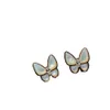 24SS Designer Van cleff bracelet Vcas Fanjia High Edition Butterfly Ear Clip with White Fritillaria Sweet Simple and Magnificent Female Style Ear Studs Plated with 1