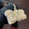 Anpassat graverat namn Halsband Sier VVS Moissanite Diamond Hip Hop Jewelry Ice Out Animal Letter Höpp för män