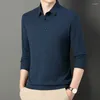 Men's Polos 8 Colors!2024 POLO Sweatshirt Plush Waffle Solid Casual Warm Long Sleeve T-shirt