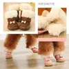 Dog Apparel 4pcs/set Pet Shoes Winter Super Warm Cotton Boots Anti Slip For Small Medium Product Chihuahua Snow